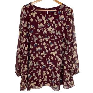 ASTR maroon floral tunic size xsmall